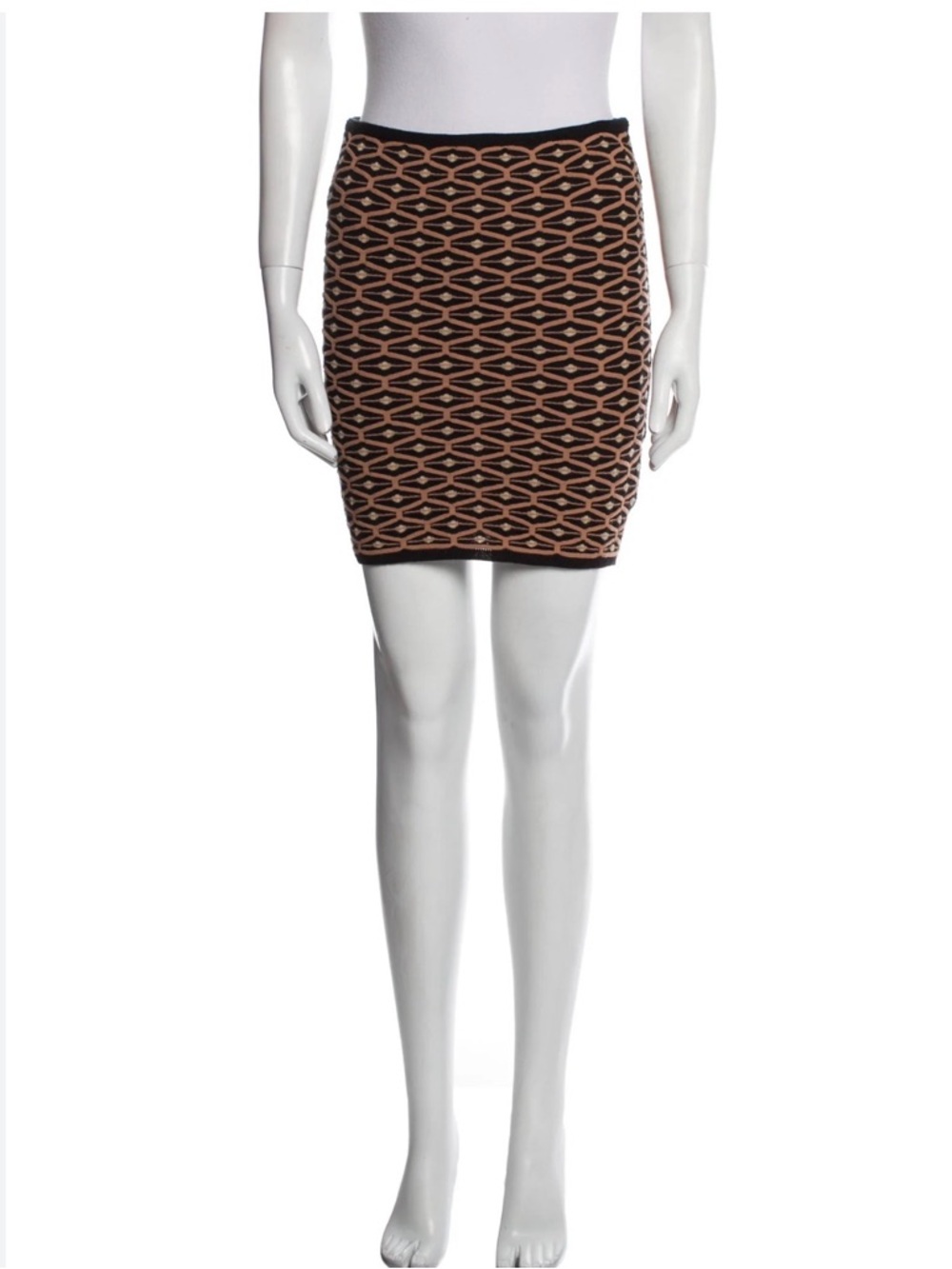 M Missoni Multicolor Knit Pencil Skirt Size 4 Designer Geometric Pattern